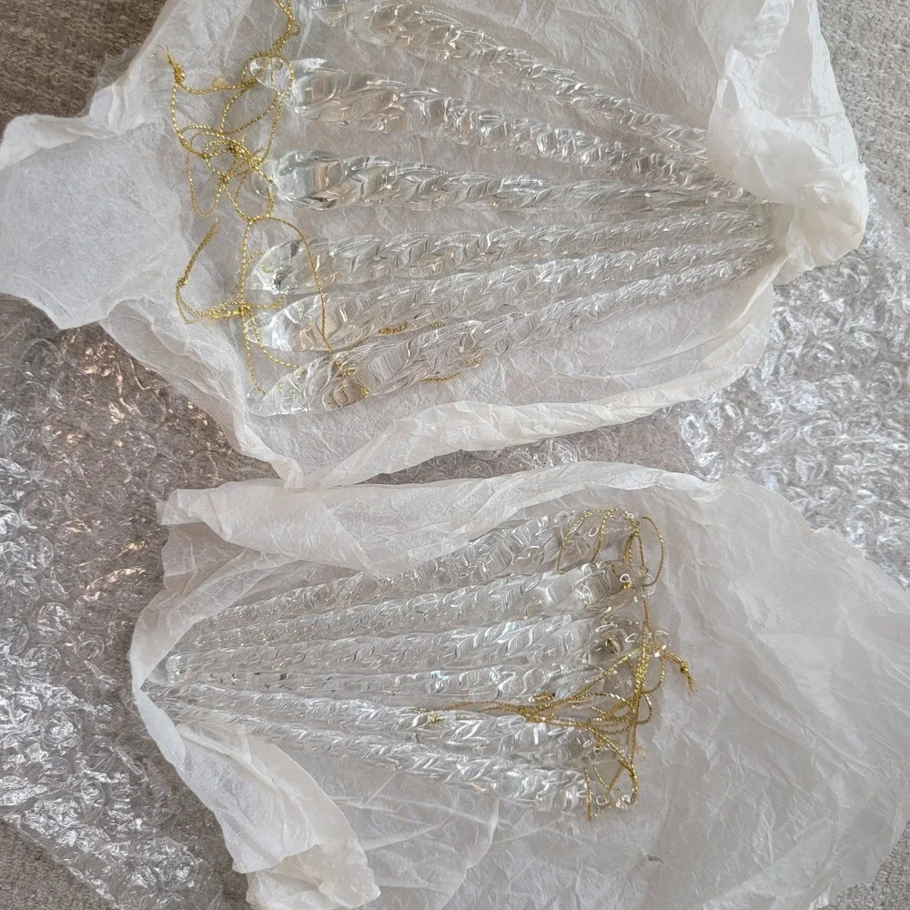 3 Boxes of Kurt Adler 5.25-Inch Glass Icicle Ornament Set of 35 w/‎ Boxes READ